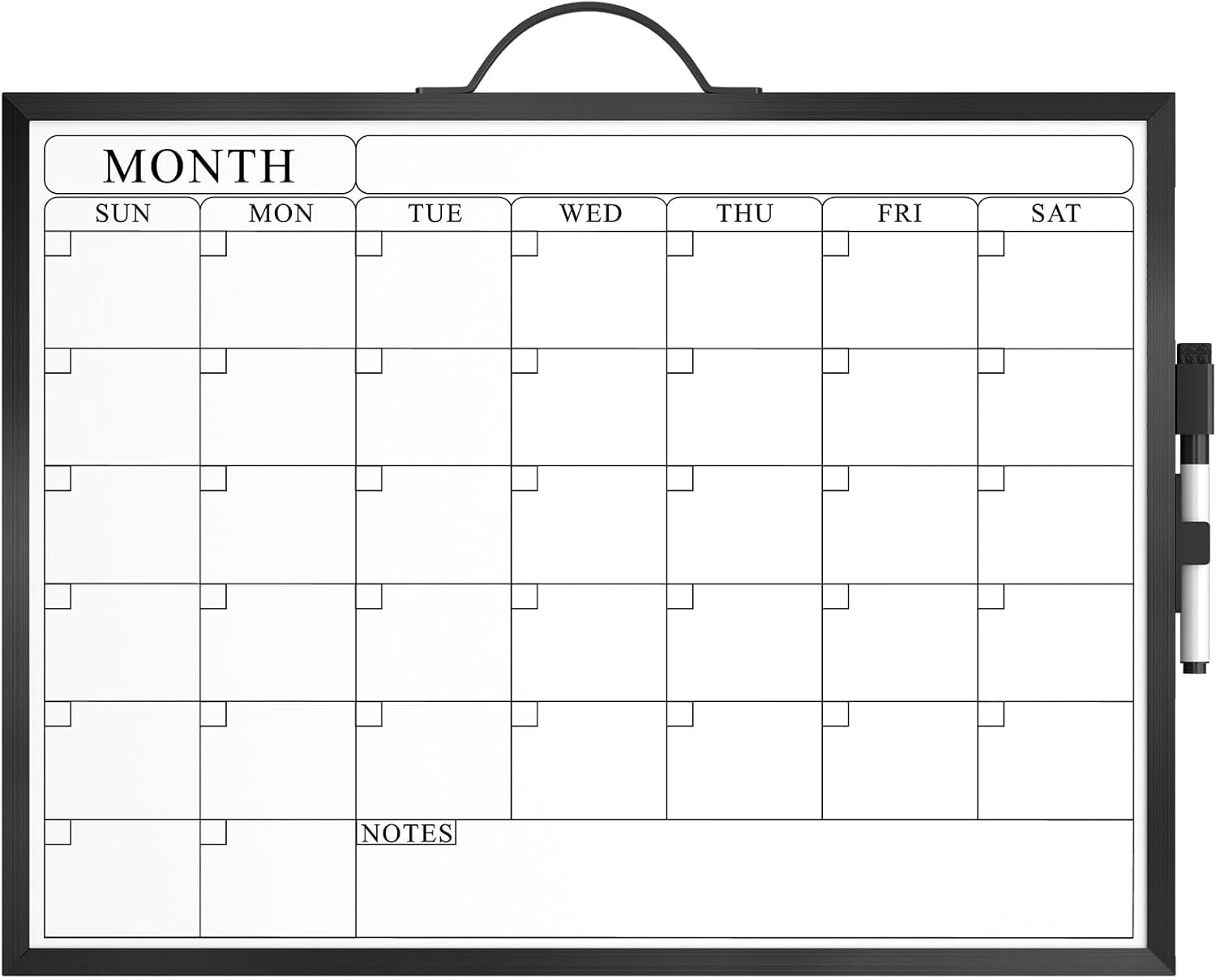 MaxGear Whiteboard Calendar for Wall, 16"x12" Monthly Whiteboard, Silver Aluminum Alloy Framed Small Dry Erase Board with Handle, for Students - Planning, Drawing, Memo, to Do List