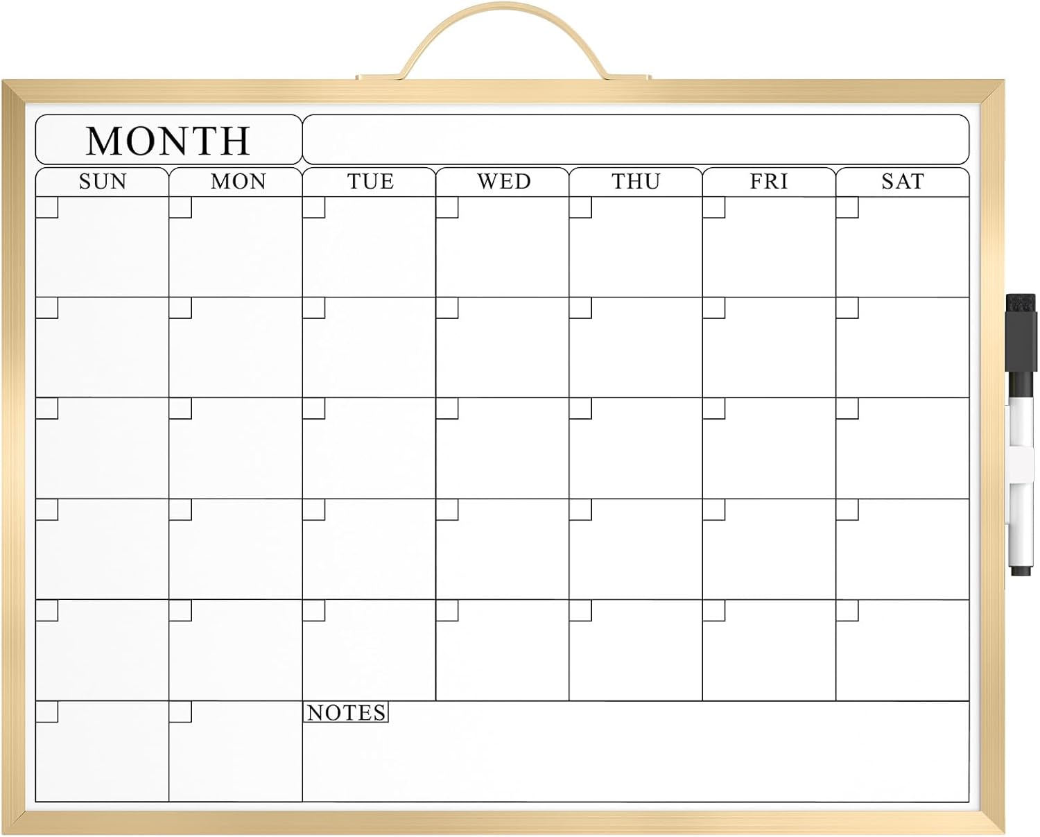 MaxGear Whiteboard Calendar for Wall, 16"x12" Monthly Whiteboard, Silver Aluminum Alloy Framed Small Dry Erase Board with Handle, for Students - Planning, Drawing, Memo, to Do List