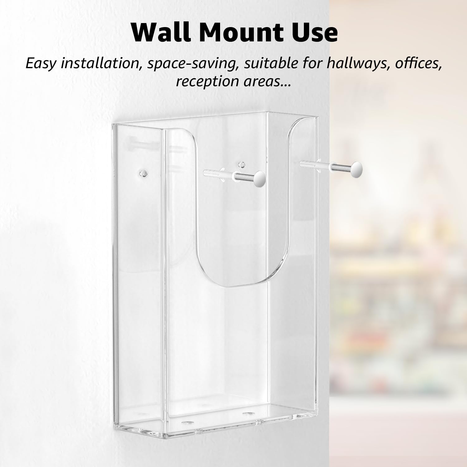 MaxGear Brochure Holder 4x9 inch Acrylic Literature Display Stand Clear Plastic Flyer Holder Wall Mount or Countertop Use for Pamphlets, Booklets, 3 Pack