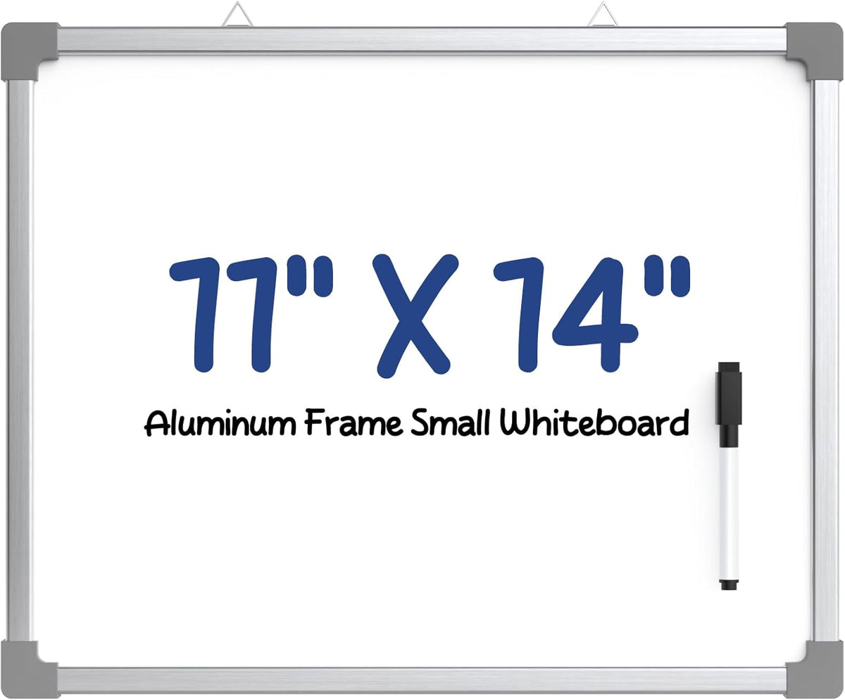 MaxGear Small White Board Aluminum Frame, 11"x14" Double-Sided Dry Erase Board, Mini Writing Board Dry Erase, Small Whiteboard Portable for Hanging on The Wall for School Home Office