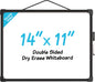 MaxGear Double-Sided Dry Erase Board for Wall, 16"x12" Hanging Whiteboard, Small Dry Erase White Board with 3 Markers&4 Magnets, Portable Whiteboard for Students - Planning, Drawing, Memo, to Do List