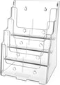 MaxGear Acrylic Brochure Holder 8.5 x 11 inch, 4 Tier Clear Literature Organizer Magazine Stand Display with Removable Divider for 4 x 9 inch Brochures, Pamphlet, Wall Mount or Countertop, 2 Pack