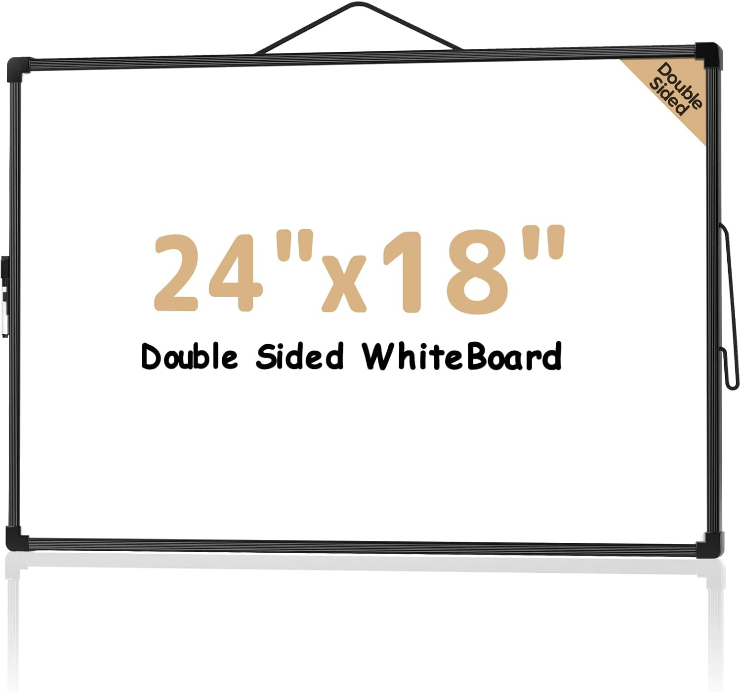 MaxGear Double-Sided Dry Erase Board for Wall, 16"x12" Hanging Whiteboard, Small Dry Erase White Board with 3 Markers&4 Magnets, Portable Whiteboard for Students - Planning, Drawing, Memo, to Do List