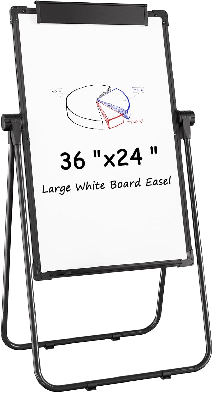 MaxGear Easel Whiteboard Dry Erase Board with Stand 36" x 24" Magnetic Portable White Boards Large Double Sided White Board with Stand Height Adjustable for Flip Chart Home Office School