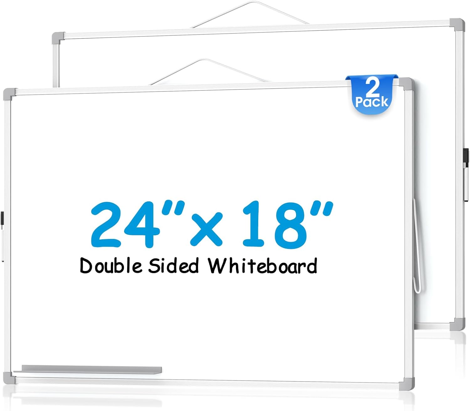 MaxGear Monthly Calendar Dry Erase Board for Wall, 16"x12" Small Hanging Double-Sided White Board, Portable Whiteboard for Planning, Drawing, Memo, to Do List, School, Home, Kitchen, Office