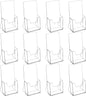 MaxGear Acrylic Brochure Holder 4 Inch, Clear Plastic Countertop Literature Holders, Trifold Flyer Display Stand for Pamphlets, Booklets, Magazines, Menus, Multi Purpose Organizer For Office, 6 Pack