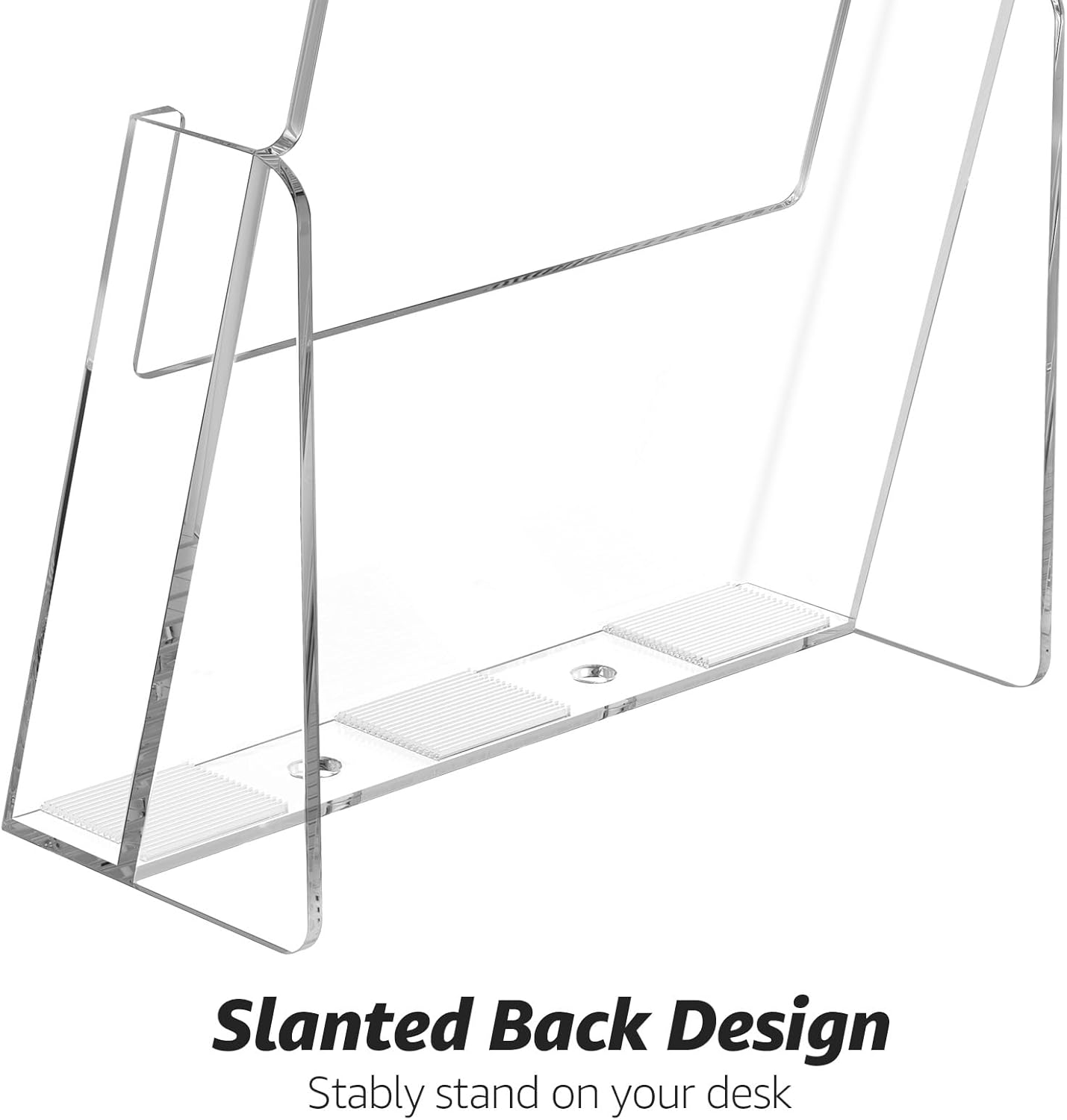 MaxGear Acrylic Brochure Holder 8.5x11 inch, Clear Plastic Literature Holder for Flyers, Pamphlets, Magazines and Booklets, Countertop or Wall Mount Use, Acrylic Display Stand for Office, 2 Pack