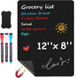 MaxGear Magnetic Black Dry Erase Board Sheet for Refrigerator, 16"x12" Fridge Magnetic Whiteboard for Kitchen, Fridge Shopping List for Family Planner and Grocery List, 4 Chalk Markers