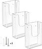 MaxGear Brochure Holder 4x9 inch Acrylic Literature Display Stand Clear Plastic Flyer Holder Wall Mount or Countertop Use for Pamphlets, Booklets, 3 Pack
