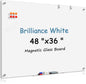 MaxGear Glass White Boards 48x36 Inches, Wall Mounted Magnetic Glass Dry Erase Board Black, Large Frameless Whiteboard with 1 Eraser,3 Markers and 6 Magnets for Office, School, Home