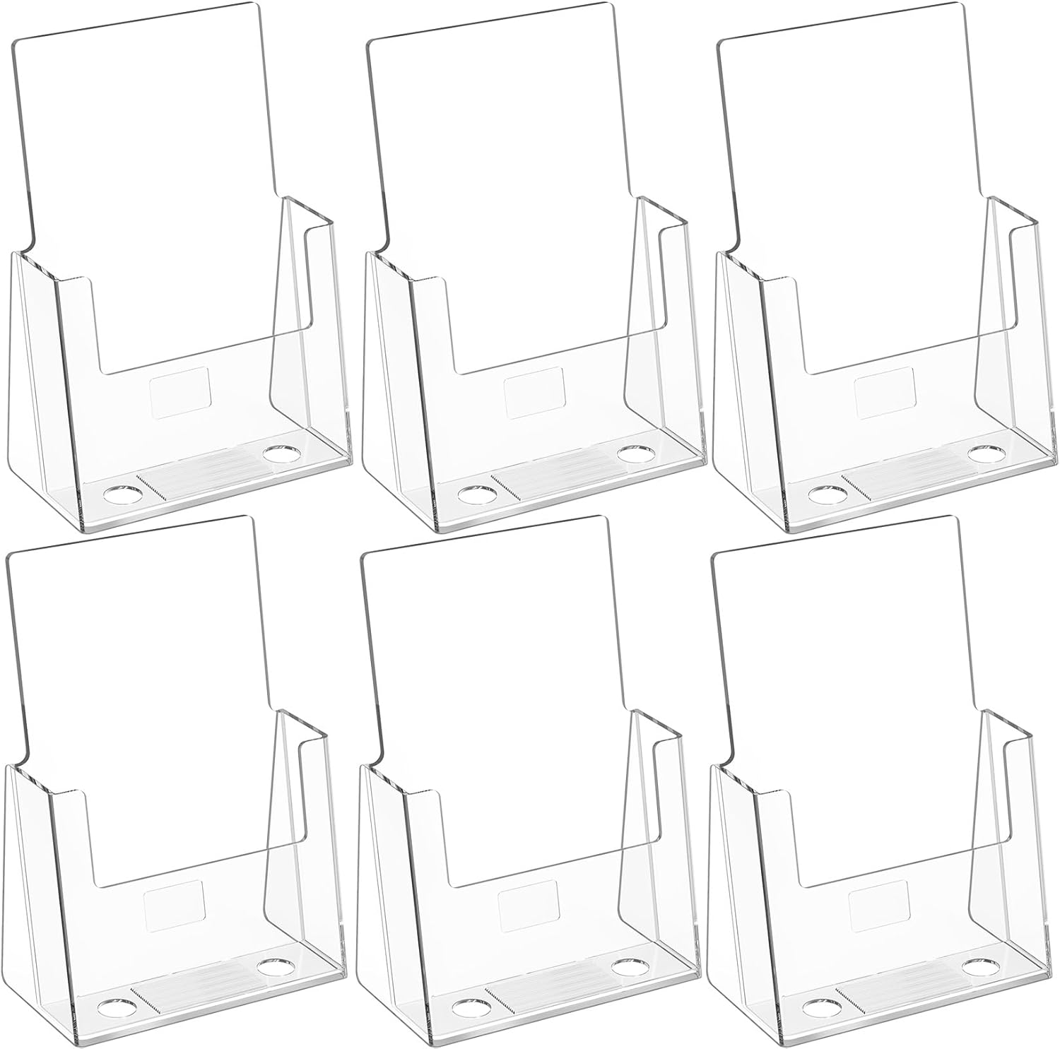 MaxGear Acrylic Brochure Holder 6 x 9 Inches, Clear Plastic Countertop Literature Holders, Bi-fold Flyer Display Stand for Pamphlets, Booklets, Magazines, Menus, Multi Purpose Organizer, 2 Pack
