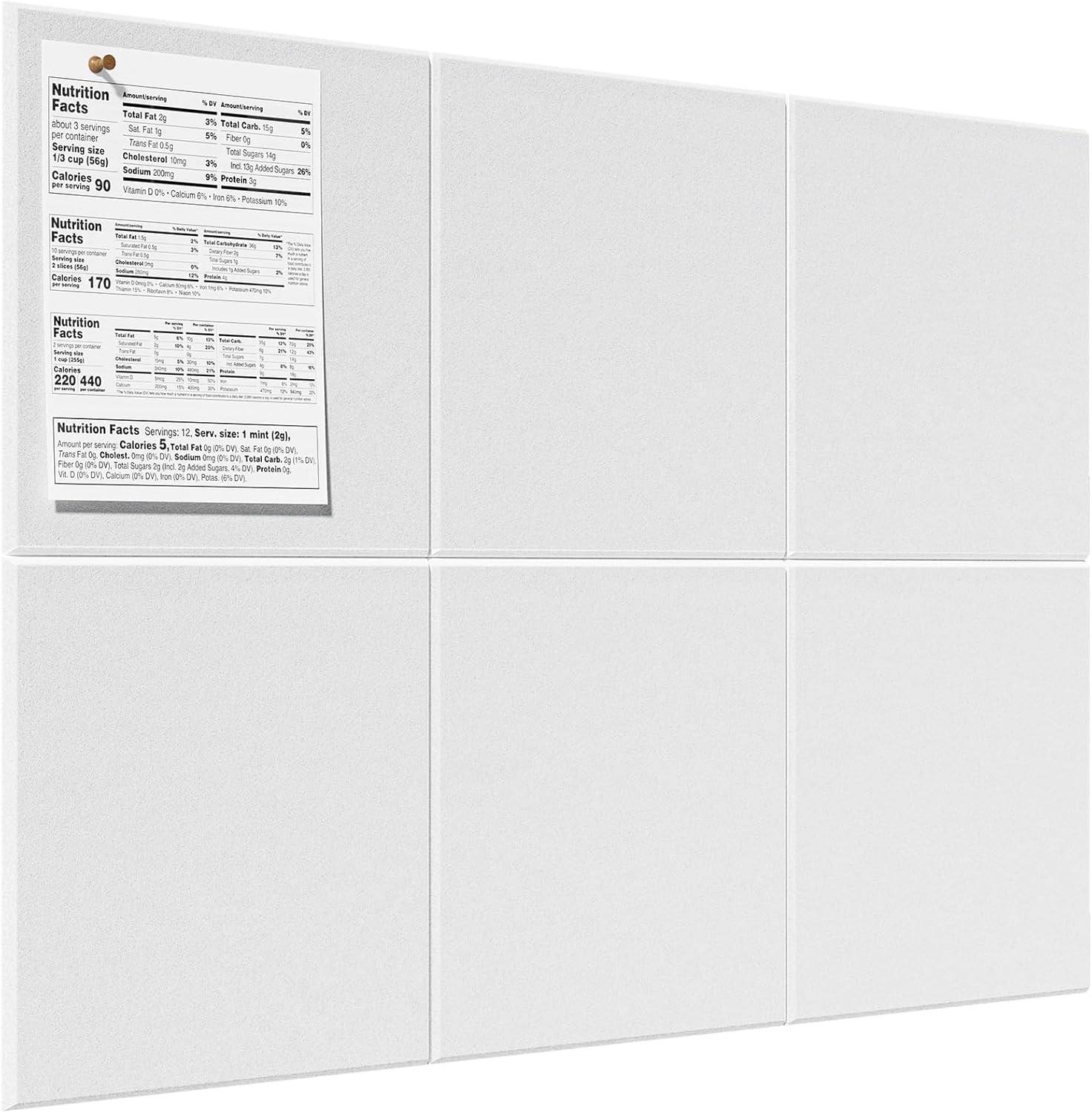 MaxGear Large Cork Board for Wall 36" x 24", Black Bulletin Board, 6 Pack Felt Wall Tiles with Pushpins, Cork Boards for Office Push Pin Board Tack Board Felt Board