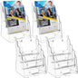 MaxGear Brochure Holder 4 Tier 6x9 inch Acrylic Literature Display Stand Clear Plastic Flyer Holder Wall Mount or Countertop Use for Pamphlets, Booklets, 2 Pack