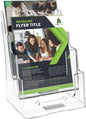 MaxGear Brochure Holder 4 Tier 6x9 inch Acrylic Literature Display Stand Clear Plastic Flyer Holder Wall Mount or Countertop Use for Pamphlets, Booklets, 2 Pack