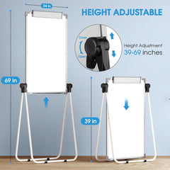 MaxGear Easel Whiteboard Dry Erase Board with Stand 36" x 24" Magnetic Portable White Boards Large Double Sided White Board with Stand Height Adjustable for Flip Chart Home Office School