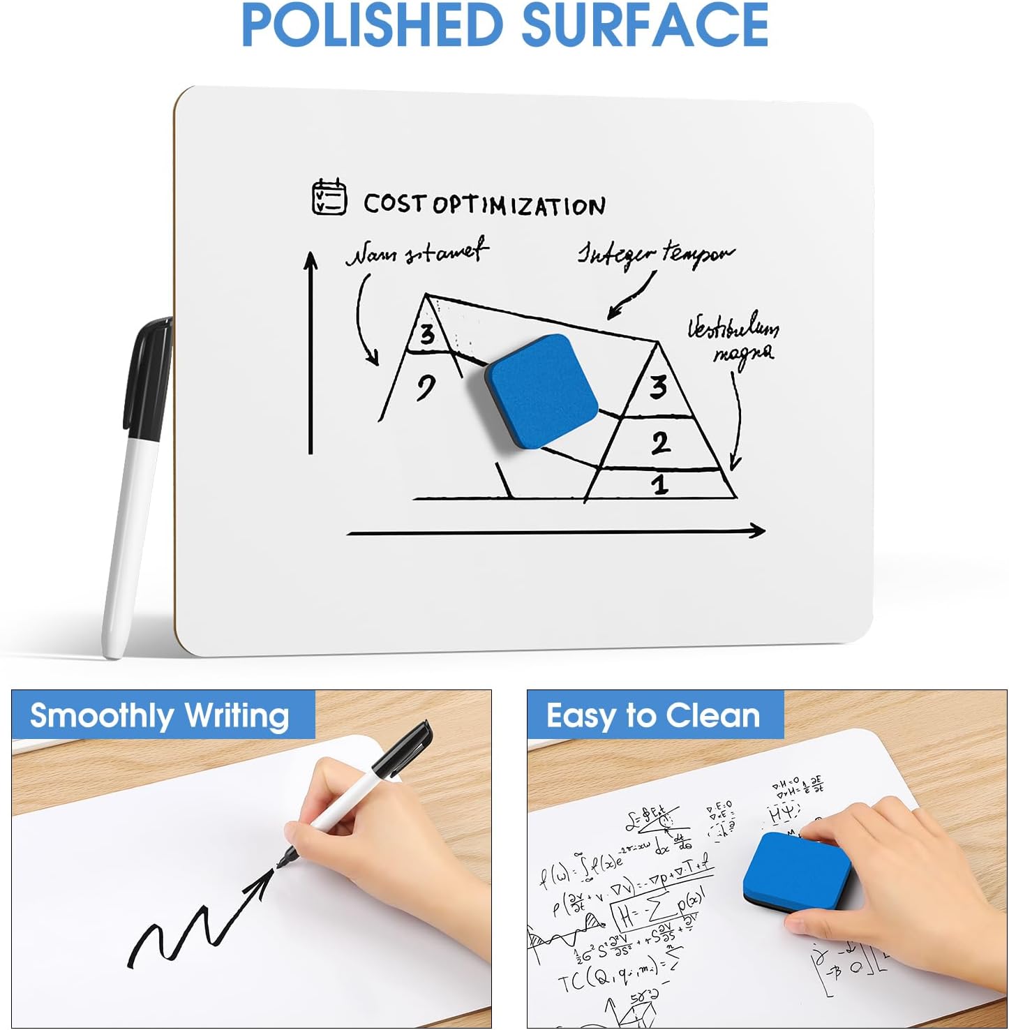 MaxGear Small White Board 12 Pack Dry Erase Boards, 9''x 12'' Mini Whiteboard Double Sided Portable Whiteboards for Students and Teachers School Supplies Lapboards Including 12 Markers and 12 Erasers