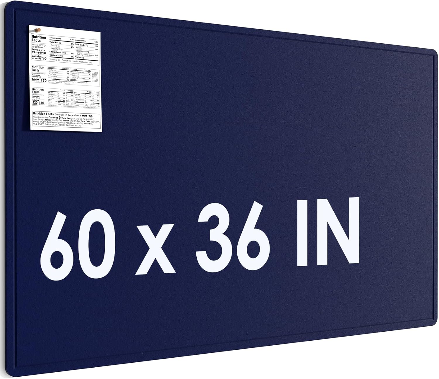 MaxGear Extra Large Bulletin Board 72" x 48", Foldable Felt Board Vision Board Supplies, Cork Board for Office, Home, School, Small Pin Boards for Walls Decorative Display Board Dark Blue