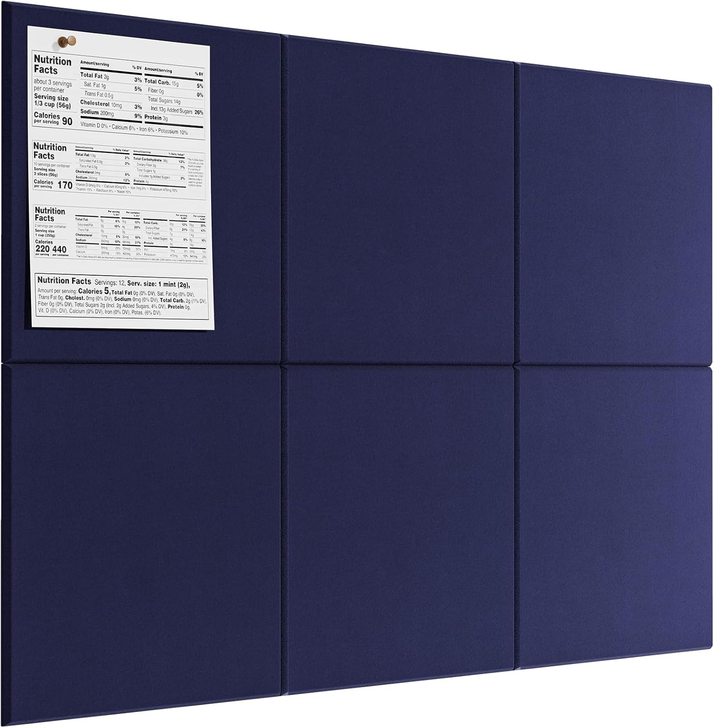 MaxGear Large Cork Board for Wall 36" x 24", Black Bulletin Board, 6 Pack Felt Wall Tiles with Pushpins, Cork Boards for Office Push Pin Board Tack Board Felt Board