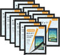 MaxGear Wall Mount Sign Holder 8.5 x 11, Self Adhesive Magnetic Display Picture Frames with Strong Magentic Border and Clear PVC, Document Poster Paper Wall Sign Holder for Home Office Store, 24 Pack