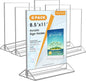 MaxGear 8.5 X 11 Acrylic Sign Holder 6pack, Clear Display Stand Plastic Paper Stand, Double Sided Picture Holder for Table, Vertical Menu Flyer Display for Stores, Restaurants, Hotels, Office