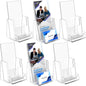 MaxGear Brochure Holder 4x9 inch with Business Card Organizer, Acrylic Literature Display Stand Clear Plastic Flyer Holder Wall Mount or Countertop Use for Pamphlets, Booklets, 2 Pack
