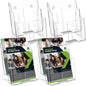 MaxGear Brochure Holder 4 Tier 6x9 inch Acrylic Literature Display Stand Clear Plastic Flyer Holder Wall Mount or Countertop Use for Pamphlets, Booklets, 1 Pack