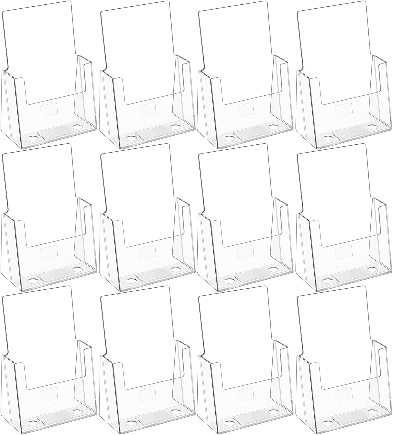MaxGear Acrylic Brochure Holder 6 x 9 Inches, Clear Plastic Countertop Literature Holders, Bi-fold Flyer Display Stand for Pamphlets, Booklets, Magazines, Menus, Multi Purpose Organizer, 2 Pack