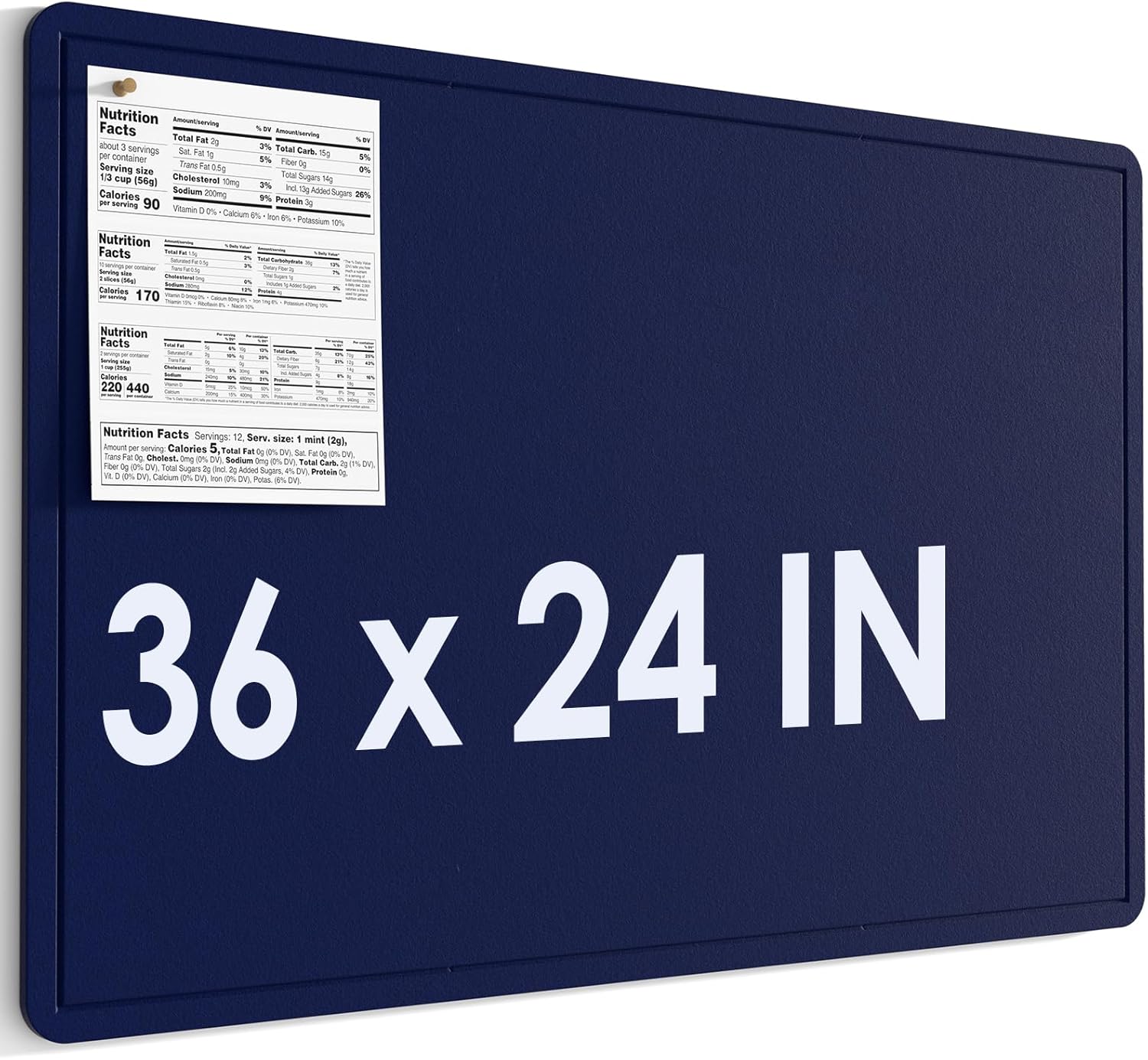 MaxGear Extra Large Bulletin Board 72" x 48", Foldable Felt Board Vision Board Supplies, Cork Board for Office, Home, School, Small Pin Boards for Walls Decorative Display Board Dark Blue