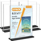 MaxGear Acrylic Sign Holder 8.5x11 Vertical, 2 Pack Double Sided Clear Display Stand, Table Paper Holder, Plastic Menu Flyer Stand, Plastic Sign Frame for Stores, Restaurants, Hotels, Office