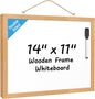 MaxGear Small White Board 11"x14" Double-Sided Dry Erase Board for Wall Magnetic Hanging Whiteboard Vintage Wooden Framed for School Room Office