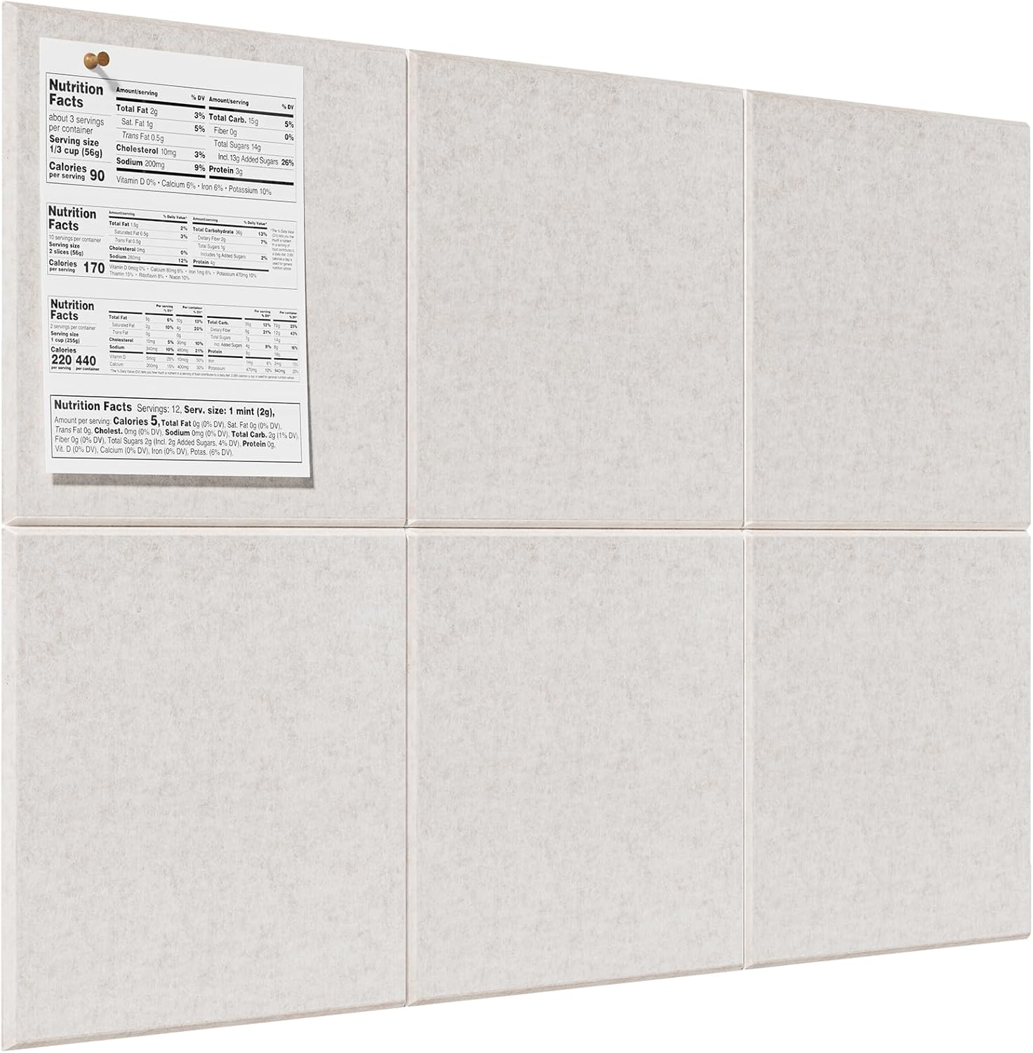 MaxGear Large Cork Board for Wall 36" x 24", Black Bulletin Board, 6 Pack Felt Wall Tiles with Pushpins, Cork Boards for Office Push Pin Board Tack Board Felt Board