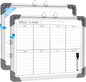 MaxGear Monthly Calendar Dry Erase Board for Wall, 16"x12" Small Hanging Double-Sided White Board, Portable Whiteboard for Planning, Drawing, Memo, to Do List, School, Home, Kitchen, Office