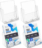 MaxGear Brochure Holder 8.5x11 inch with Business Card Organizer, Acrylic Literature Display Stand Clear Plastic Flyer Holder Wall Mount or Countertop Use for Pamphlets, Booklets, 2 Pack