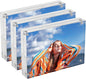 MaxGear 4x6 Acrylic Picture Frames 3 Pack, Double-Sided Clear Frameless for Picture Display, 20mm Thicker Freestanding Transparent Lucite Frames for Desktop, with Magnetic Closure