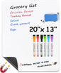 MaxGear Magnetic Black Dry Erase Board Sheet for Refrigerator, 16"x12" Fridge Magnetic Whiteboard for Kitchen, Fridge Shopping List for Family Planner and Grocery List, 4 Chalk Markers
