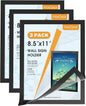 MaxGear Wall Mount Sign Holder 8.5 x 11, Self Adhesive Magnetic Display Picture Frames with Strong Magentic Border and Clear PVC, Document Poster Paper Wall Sign Holder for Home Office Store, 24 Pack