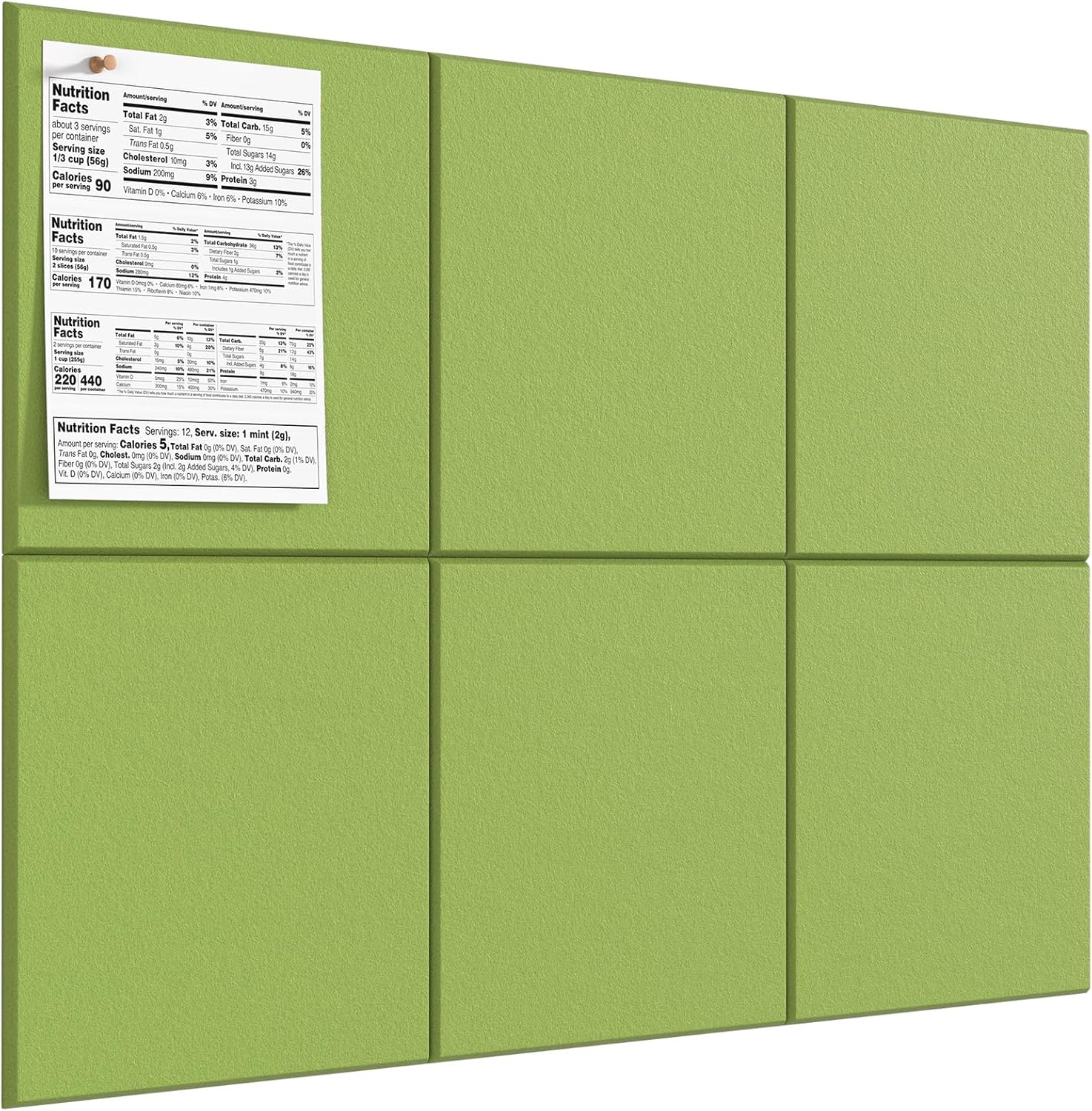 MaxGear Large Cork Board for Wall 36" x 24", Black Bulletin Board, 6 Pack Felt Wall Tiles with Pushpins, Cork Boards for Office Push Pin Board Tack Board Felt Board