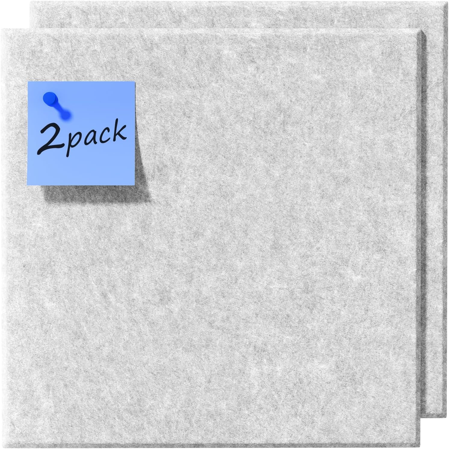 MaxGear Cork Boards for Walls 2 Pack Dark Gray Felt Wall Tiles, 11.8" × 11.8" Dartboard Wall Protector Cork Board for Office Pin Board Tack Board Cork Board