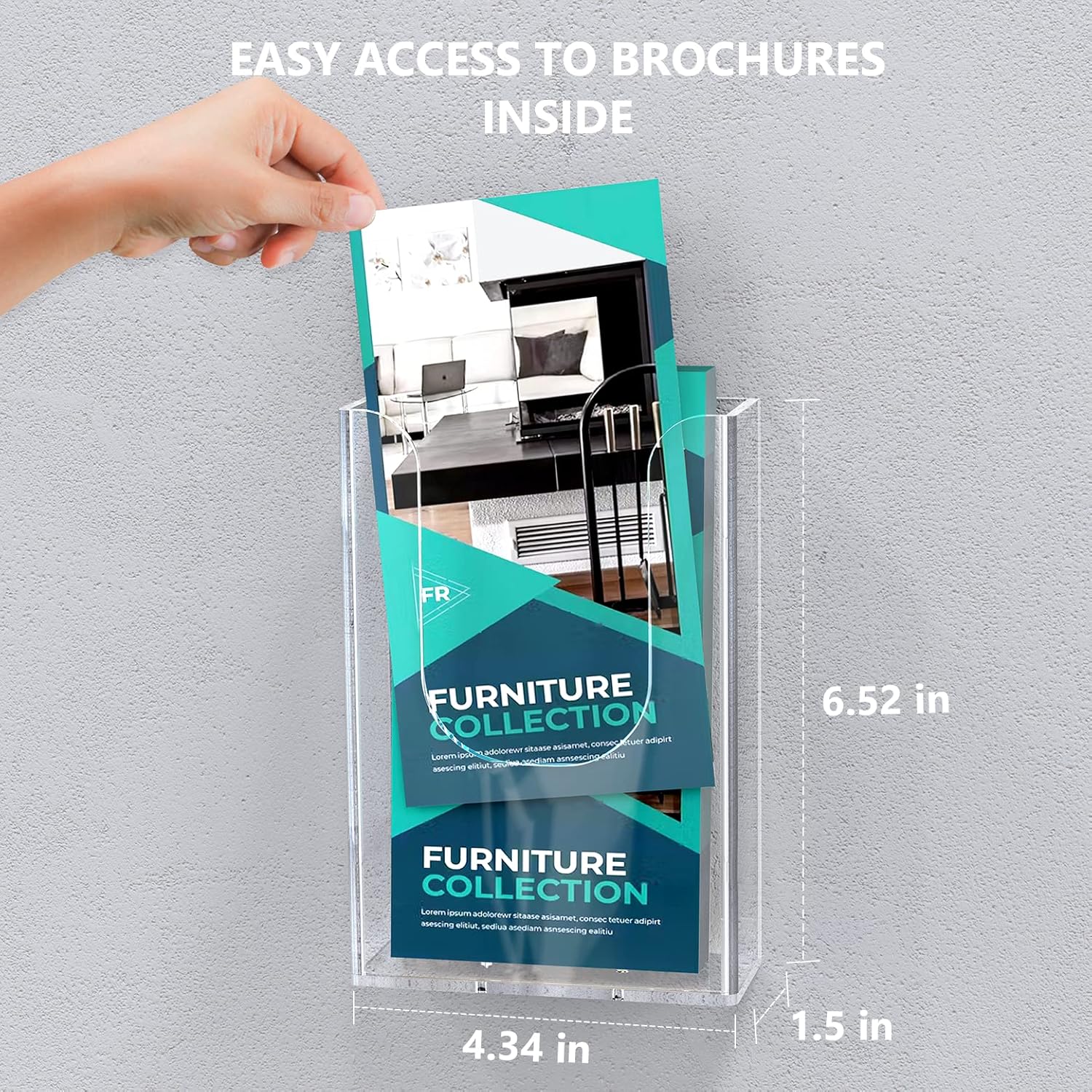 MaxGear Brochure Holder 4x9 inch Acrylic Literature Display Stand Clear Plastic Flyer Holder Wall Mount or Countertop Use for Pamphlets, Booklets, 3 Pack