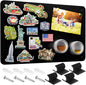 MaxGear Metal Magnetic Board 17.5" x 11.4" 2 Pack Black Magnet Bulletin Board for Wall, Refrigerator, Magnetic Board Display Notes, Photos, and More - Includes Dual Lock Tape and Screws