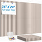 MaxGear Cork Boards for Walls 48" x 36", 12 Pack Navy Blue Felt Wall Tiles Bulletin Boards with Slat Paneling, 3D Panels Push Pin Board for Office Wall Decor