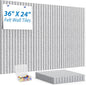 MaxGear Cork Boards for Walls 48" x 36", 12 Pack Navy Blue Felt Wall Tiles Bulletin Boards with Slat Paneling, 3D Panels Push Pin Board for Office Wall Decor