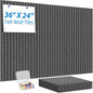MaxGear Cork Boards for Walls 48" x 36", 12 Pack Navy Blue Felt Wall Tiles Bulletin Boards with Slat Paneling, 3D Panels Push Pin Board for Office Wall Decor