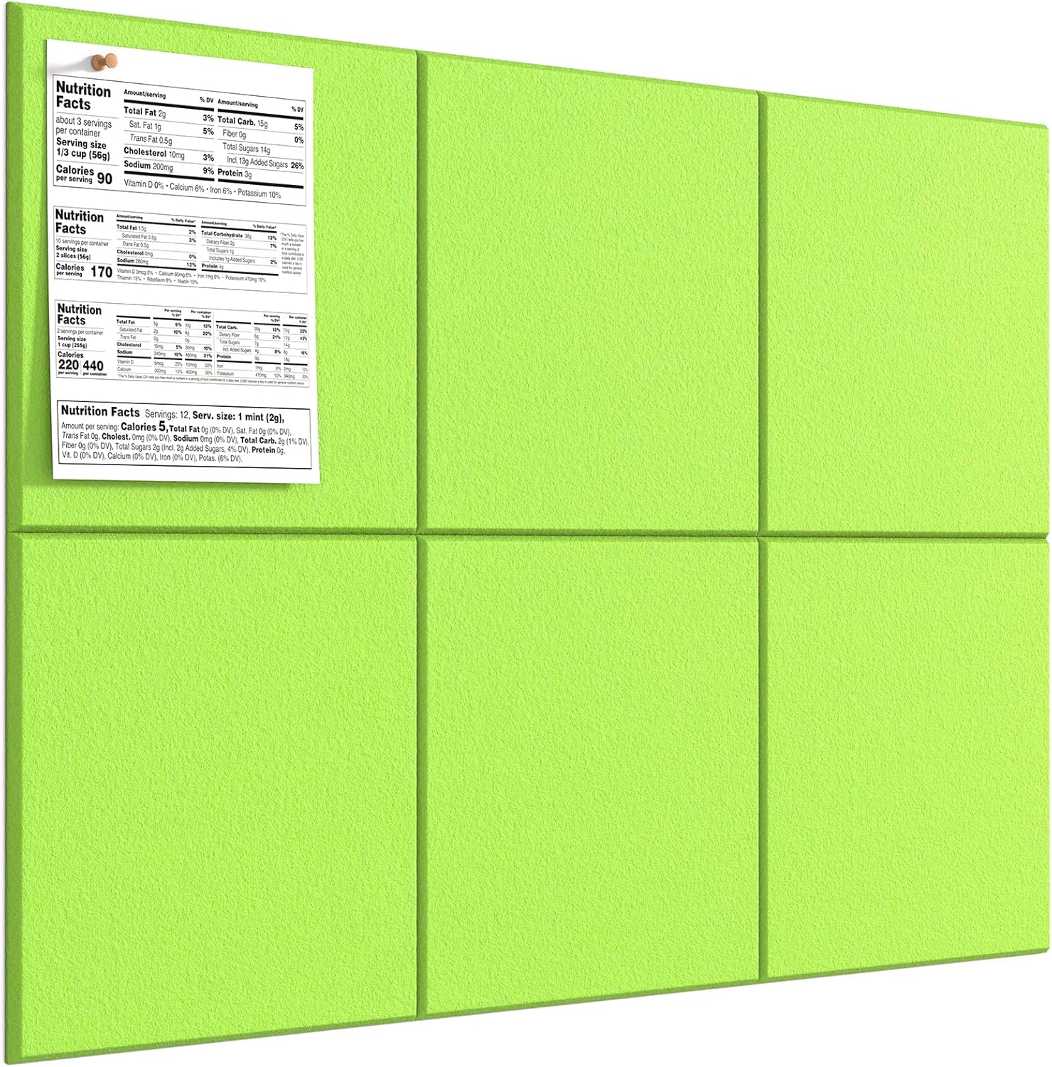 MaxGear Large Cork Board for Wall 36" x 24", Black Bulletin Board, 6 Pack Felt Wall Tiles with Pushpins, Cork Boards for Office Push Pin Board Tack Board Felt Board