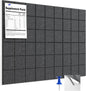 MaxGear Nine-Grid Cork Board 36" x 24" Self-Adhesive Pin Board, 6 Pack Black Felt Bulletin Board Tiles, Wall Panels Alternative with Pushpins for Office, Home Photo Meno, School Decor