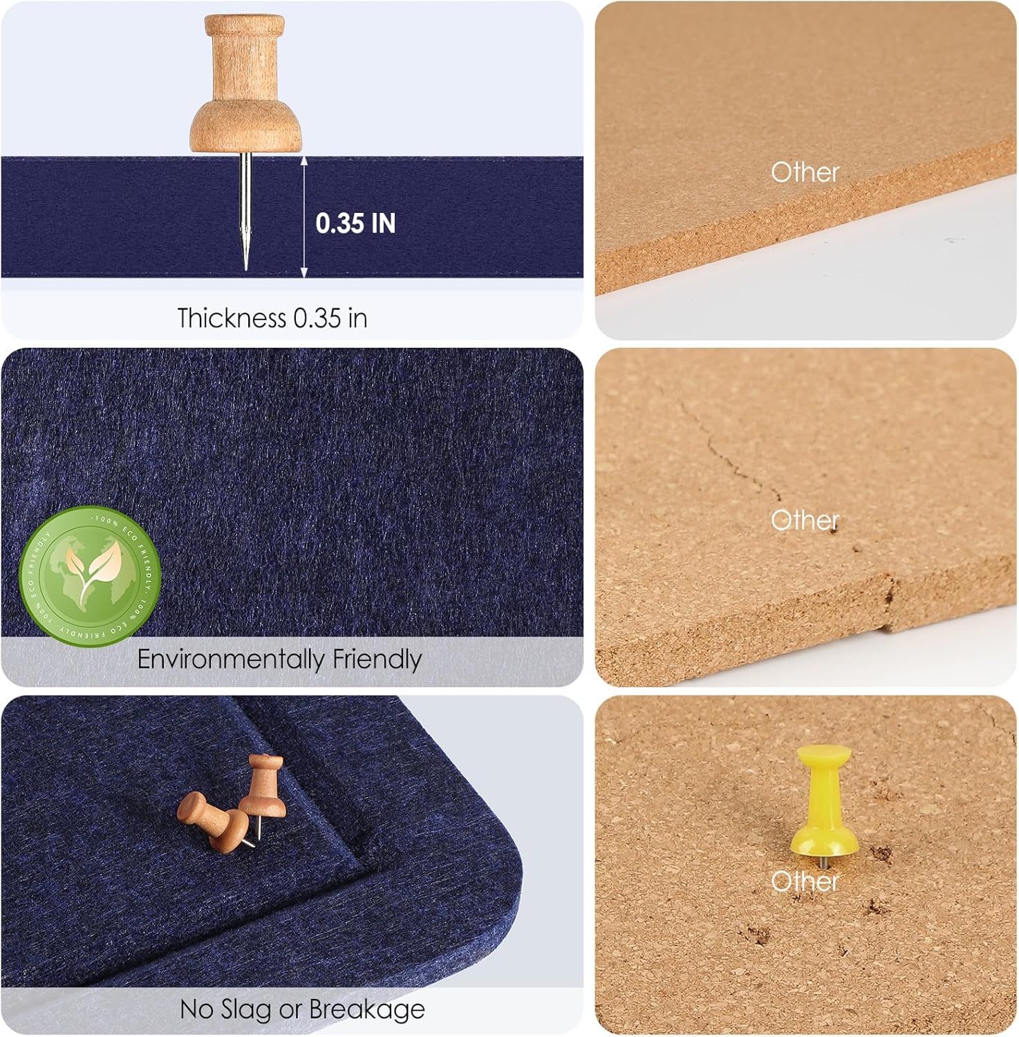 MaxGear Extra Large Bulletin Board 72" x 48", Foldable Felt Board Vision Board Supplies, Cork Board for Office, Home, School, Small Pin Boards for Walls Decorative Display Board Dark Blue