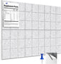 MaxGear Nine-Grid Cork Board 36" x 24" Self-Adhesive Pin Board, 6 Pack Black Felt Bulletin Board Tiles, Wall Panels Alternative with Pushpins for Office, Home Photo Meno, School Decor