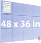 MaxGear Large Cork Board for Wall 47" x 35" Dark Blue Bulletin Board, 12 Pack Felt Wall Tiles with Pushpins, Cork Boards for Office Pin Board Tack Board for Photo Meno Decor
