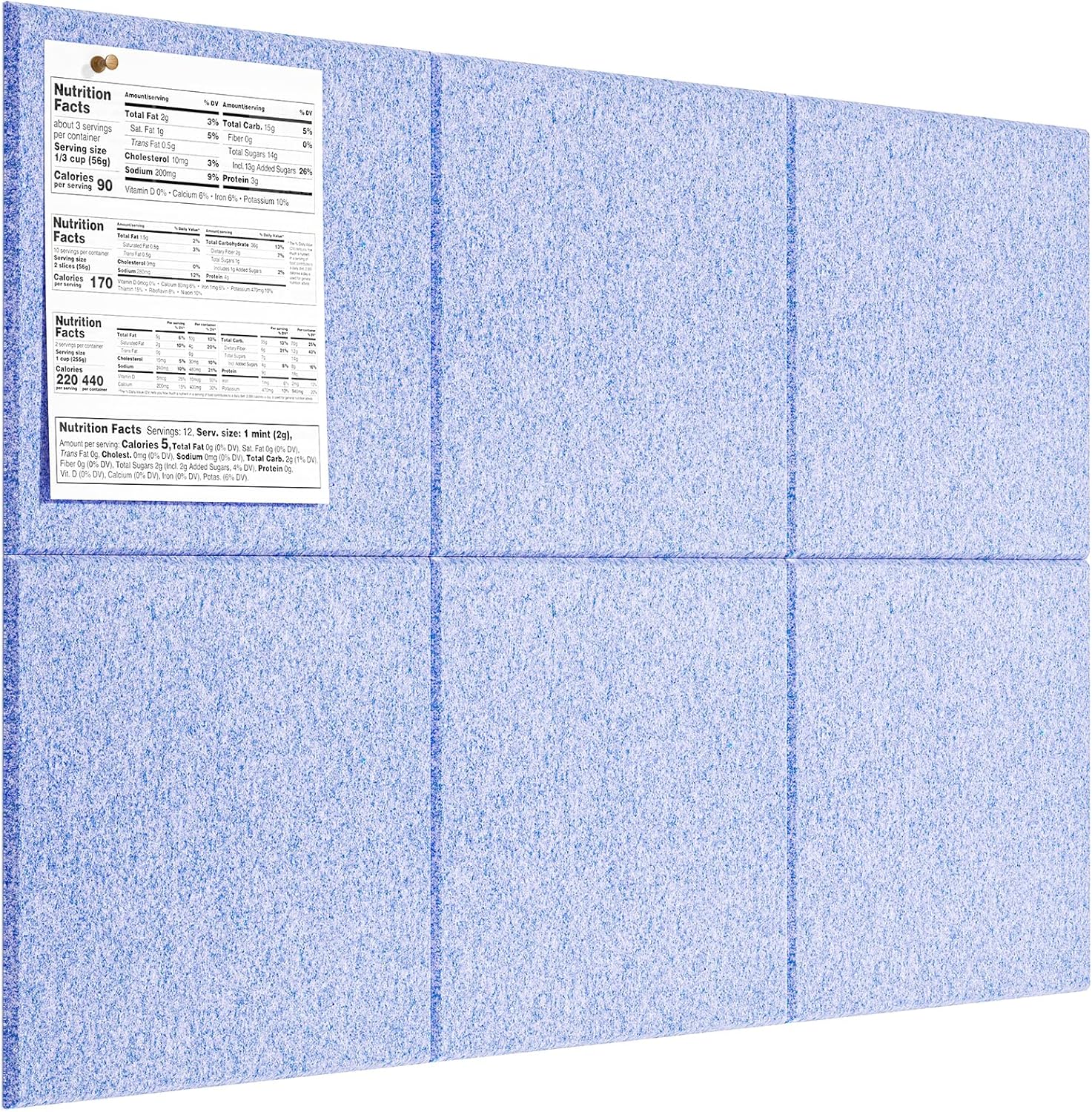 MaxGear Large Cork Board for Wall 36" x 24", Black Bulletin Board, 6 Pack Felt Wall Tiles with Pushpins, Cork Boards for Office Push Pin Board Tack Board Felt Board